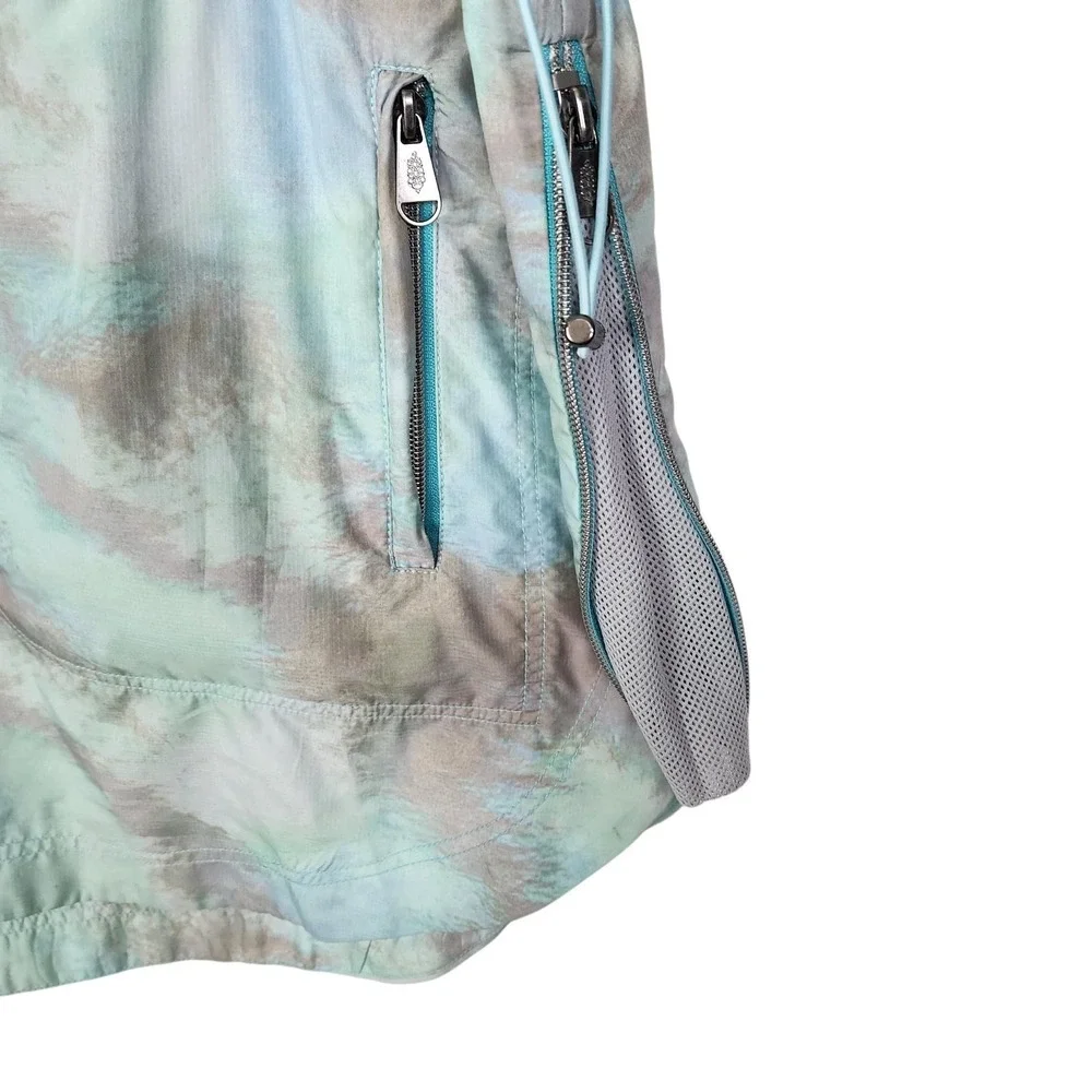 Free People To Dye For Jacket Womens XS Blue Packable Fanny Pack Hooded Pockets